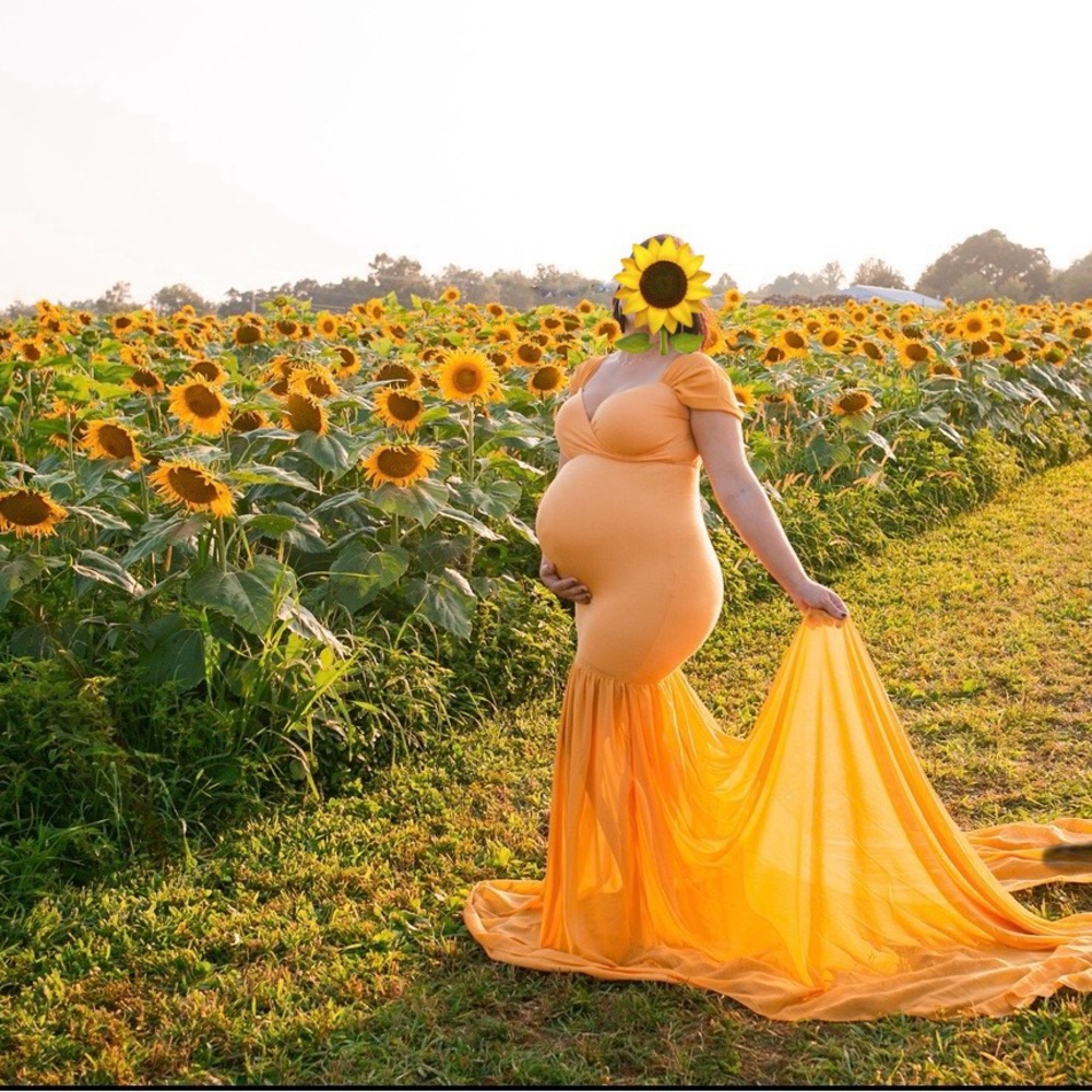 Elegant Yellow Maternity Gown